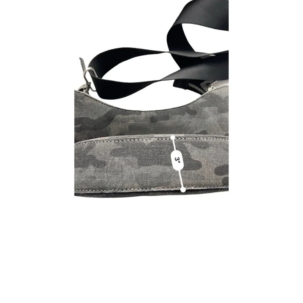 Quilted Koala Kanvas Mini‎ City Bag Gray Camo Canvas Crossbody Bag Guitar Strap